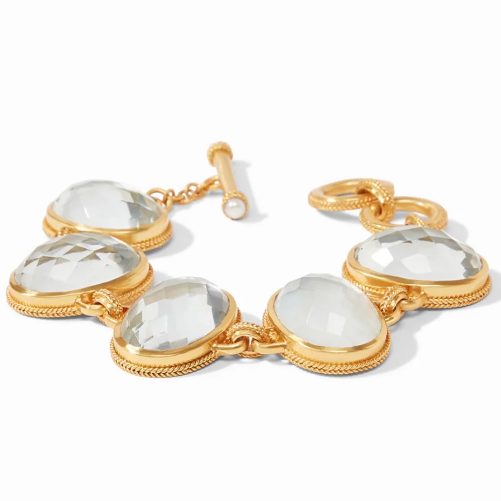 Julie Vos Gold Bracelet with Clear Accents